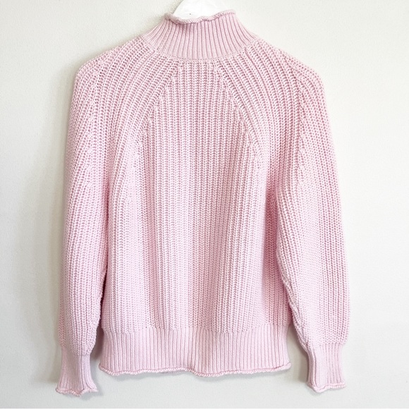 BOGO! J. Crew Cotton Rollneck Sweater Chunky Knit Ballet Pink Size Small - Picture 6 of 9